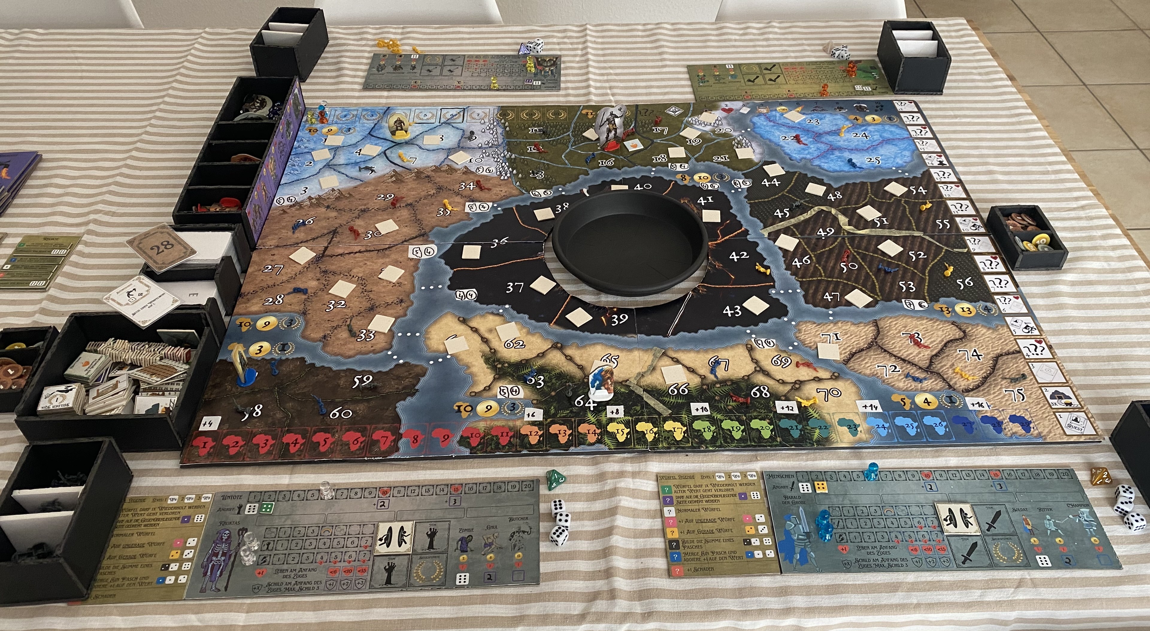 Strategic board game prototype setup